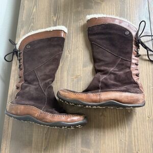 The‎ North Face Womens 9 Brown Suede Janey Winter Lace Up Faux Fur Lining Boots